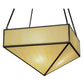 Meyda Lighting Mission 43" 8-Light Craftsman Brown Prime Inverted Pendant Light With Beige Botticino Idalight Shade Glass