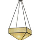 Meyda Lighting Mission 43" 8-Light Craftsman Brown Prime Inverted Pendant Light With Beige Botticino Idalight Shade Glass