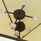 Meyda Lighting Mission 43" 8-Light Craftsman Brown Prime Inverted Pendant Light With Beige Botticino Idalight Shade Glass