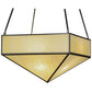 Meyda Lighting Mission 43" 8-Light Craftsman Brown Prime Inverted Pendant Light With Beige Botticino Idalight Shade Glass