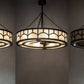 Meyda Lighting Mission 44" 12-Light Exterior Oil Rubbed Bronze Hill Top Chandelier With Beige Sahara Taupe Idalight Shade With Fan