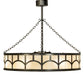 Meyda Lighting Mission 44" 12-Light Exterior Oil Rubbed Bronze Hill Top Chandelier With Beige Sahara Taupe Idalight Shade With Fan
