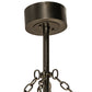 Meyda Lighting Mission 44" 12-Light Exterior Oil Rubbed Bronze Hill Top Chandelier With Beige Sahara Taupe Idalight Shade With Fan