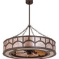 Meyda Lighting Mission 44" 16-Light Cafe Noir Hill Top Chandelier With Silver Mica Shade Glass