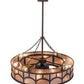 Meyda Lighting Mission 44" 16-Light Cafe Noir Hill Top Chandelier With Silver Mica Shade Glass