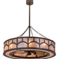 Meyda Lighting Mission 44" 16-Light Cafe Noir Hill Top Chandelier With Silver Mica Shade Glass