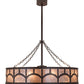 Meyda Lighting Mission 44" 16-Light Cafe Noir Hill Top Chandelier With Silver Mica Shade Glass