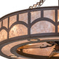 Meyda Lighting Mission 44" 16-Light Cafe Noir Hill Top Chandelier With Silver Mica Shade Glass