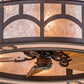 Meyda Lighting Mission 44" 16-Light Cafe Noir Hill Top Chandelier With Silver Mica Shade Glass