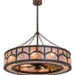 Meyda Lighting Mission 44" 16-Light Cafe Noir Hill Top Chandelier With Silver Mica Shade Glass