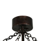 Meyda Lighting Mission 44"W x 30"H 16-Light Copper Vein Hill Top Chandelier With Amber Mica Shade Glass and Fan