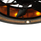 Meyda Lighting Mission 44"W x 30"H 16-Light Copper Vein Hill Top Chandelier With Amber Mica Shade Glass and Fan