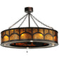 Meyda Lighting Mission 44"W x 30"H 16-Light Copper Vein Hill Top Chandelier With Amber Mica Shade Glass and Fan