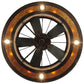 Meyda Lighting Mission 44"W x 72"H 16-Light Copper Vein Hill Top Chandelier With Amber Mica Shade Glass and Fan