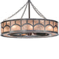 Meyda Lighting Mission 45" 16-Light Cosmic Silver Vein Hill Top Chandelier With Silver Mica Shade Glass and Fan