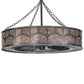 Meyda Lighting Mission 45" 16-Light Cosmic Silver Vein Hill Top Chandelier With Silver Mica Shade Glass and Fan