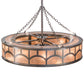 Meyda Lighting Mission 45" 16-Light Cosmic Silver Vein Hill Top Chandelier With Silver Mica Shade Glass and Fan