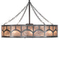 Meyda Lighting Mission 45" 16-Light Cosmic Silver Vein Hill Top Chandelier With Silver Mica Shade Glass and Fan