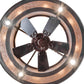 Meyda Lighting Mission 45" 16-Light Cosmic Silver Vein Hill Top Chandelier With Silver Mica Shade Glass and Fan