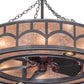 Meyda Lighting Mission 45" 16-Light Cosmic Silver Vein Hill Top Chandelier With Silver Mica Shade Glass and Fan