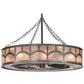 Meyda Lighting Mission 45" 16-Light Cosmic Silver Vein Hill Top Chandelier With Silver Mica Shade Glass and Fan