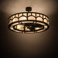 Meyda Lighting Mission 45" 16-Light Oil Rubbed Bronze Hill Top Chandelier With Beige Sahara Taupe Idalight Shade and Fan
