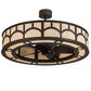Meyda Lighting Mission 45" 16-Light Oil Rubbed Bronze Hill Top Chandelier With Beige Sahara Taupe Idalight Shade and Fan