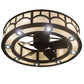 Meyda Lighting Mission 45" 16-Light Oil Rubbed Bronze Hill Top Chandelier With Beige Sahara Taupe Idalight Shade and Fan