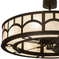 Meyda Lighting Mission 45" 16-Light Oil Rubbed Bronze Hill Top Chandelier With Beige Sahara Taupe Idalight Shade and Fan