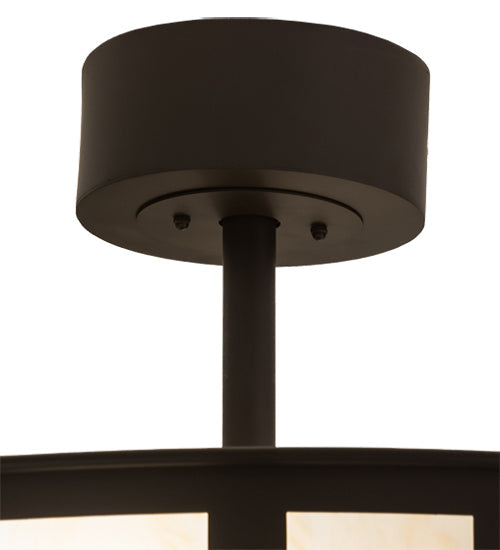 Meyda Lighting Mission 45" 16-Light Oil Rubbed Bronze Hill Top Chandelier With Beige Sahara Taupe Idalight Shade and Fan
