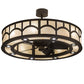 Meyda Lighting Mission 45" 16-Light Oil Rubbed Bronze Hill Top Chandelier With Beige Sahara Taupe Idalight Shade and Fan