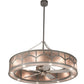 Meyda Lighting Mission 54" 16-Light Nickel Hill Top Chandelier With Silver Mica Shade Glass and Fan