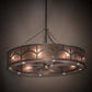 Meyda Lighting Mission 54" 16-Light Nickel Hill Top Chandelier With Silver Mica Shade Glass and Fan