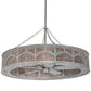 Meyda Lighting Mission 54" 16-Light Nickel Hill Top Chandelier With Silver Mica Shade Glass and Fan