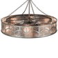 Meyda Lighting Mission 54" 16-Light Nickel Hill Top Chandelier With Silver Mica Shade Glass and Fan
