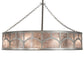 Meyda Lighting Mission 54" 16-Light Nickel Hill Top Chandelier With Silver Mica Shade Glass and Fan