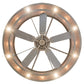 Meyda Lighting Mission 54" 16-Light Nickel Hill Top Chandelier With Silver Mica Shade Glass and Fan