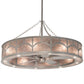 Meyda Lighting Mission 54" 16-Light Nickel Hill Top Chandelier With Silver Mica Shade Glass and Fan