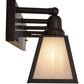 Meyda Lighting Mission 58" 5-Light Craftsman Brown Prime Vanity Light With White Art Shade Glass