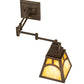 Meyda Lighting Mission 6-14" Antique Brass Matte Hill Top Swing Arm Wall Sconce With Honey & Beige Art Shade Glass