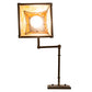 Meyda Lighting Mission 6-14" Antique Brass Matte Hill Top Swing Arm Wall Sconce With Honey & Beige Art Shade Glass