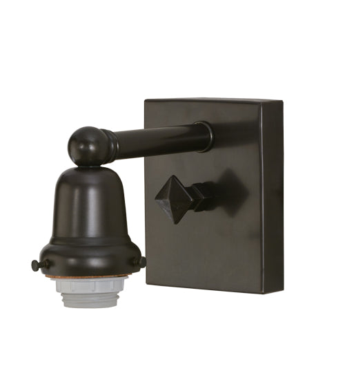 Meyda Lighting Mission 6" Craftsman Brown Hill Top Wall Sconce With White Shade Glass