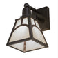 Meyda Lighting Mission 6" Craftsman Brown Hill Top Wall Sconce With White Shade Glass