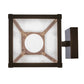 Meyda Lighting Mission 6" Craftsman Brown Hill Top Wall Sconce With White Shade Glass