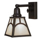 Meyda Lighting Mission 6" Craftsman Brown Hill Top Wall Sconce With White Shade Glass