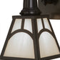 Meyda Lighting Mission 6" Craftsman Brown Hill Top Wall Sconce With White Shade Glass