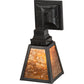 Meyda Lighting Mission 6" Oil Rubbed Bronze Prime Wall Sconce With Amber Mica Shade Glass