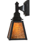 Meyda Lighting Mission 6" Oil Rubbed Bronze Prime Wall Sconce With Amber Mica Shade Glass