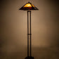 Meyda Lighting Mission 63" 2-Light Mahogany Bronze Prime Floor Lamp With Beige & Brown Art Shade Glass