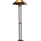 Meyda Lighting Mission 63" 2-Light Mahogany Bronze Prime Floor Lamp With Beige & Brown Art Shade Glass